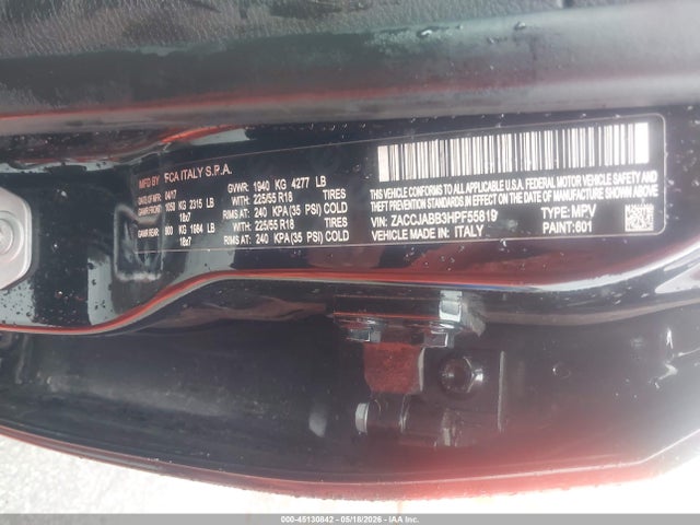 Aukcja sprzedaży 2017 Jeep Renegade Altitude Fwd, vin: ZACCJABB3HPF55819, numer aukcji: 45130842