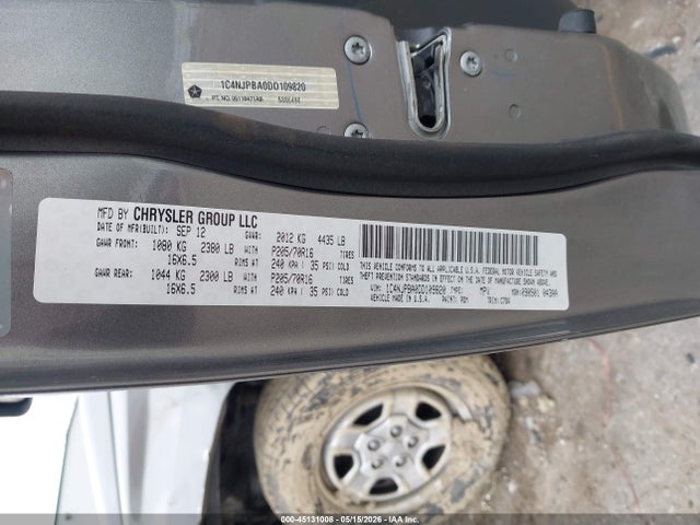 Aukcja sprzedaży 2013 Jeep Patriot Sport, vin: 1C4NJPBA0DD109820, numer aukcji: 45131008