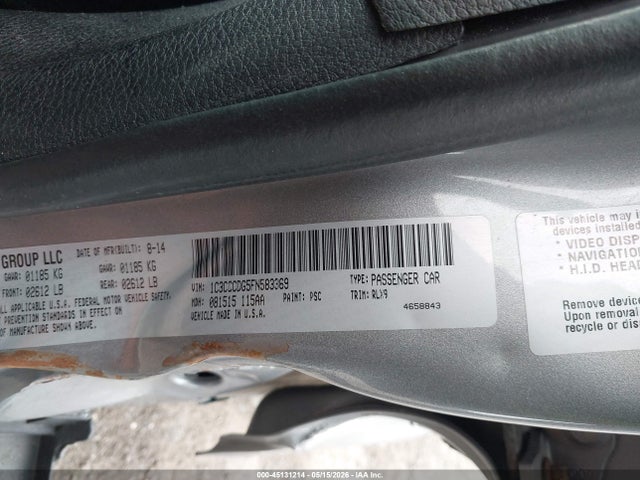 2015 Chrysler 200 S მანქანა იყიდება აუქციონზე, vin: 1C3CCCDG5FN583369, აუქციონის ნომერი: 45131214