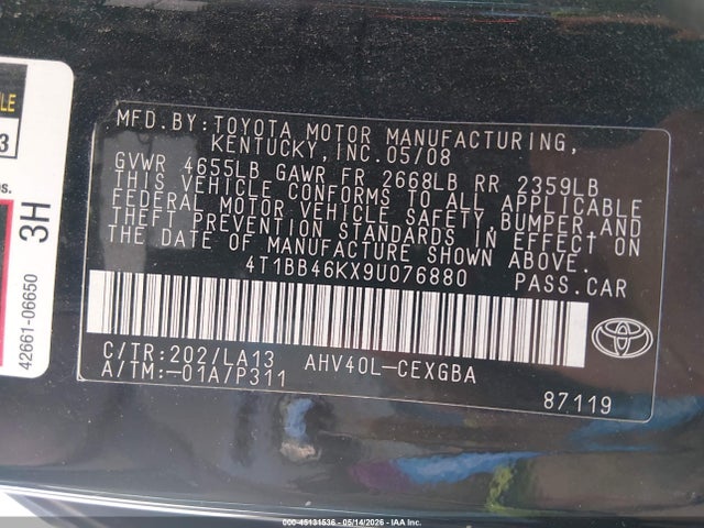 Продаж на аукціоні авто 2009 Toyota Camry Hybrid, vin: 4T1BB46KX9U076880, номер лоту: 45131536