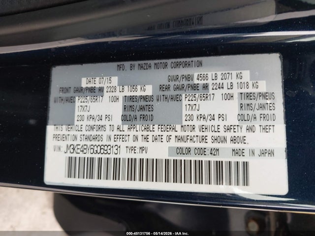 JM3KE4BY6G0693131 Mazda CX-5 SPORT