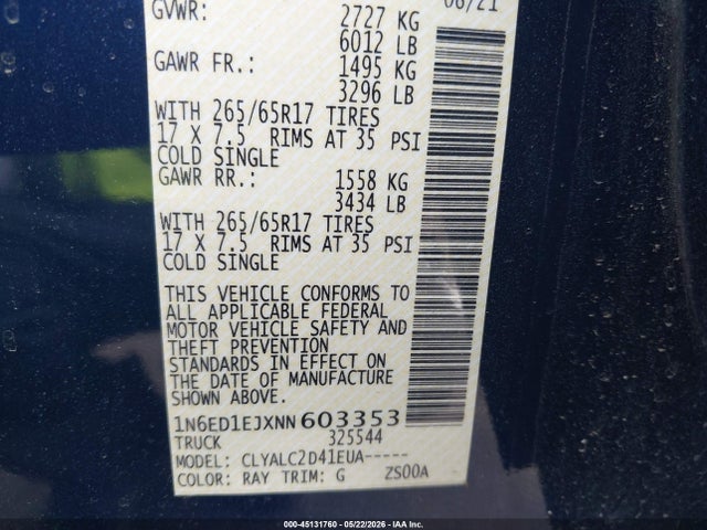 Nissan Frontier Sv 4x2 2022 1N6ED1EJXNN603353 Image 9