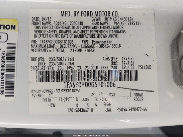 Продаж на аукціоні авто 2016 Ford Fusion Se, vin: 1FA6P0HD0G5101006, номер лоту: 45131781
