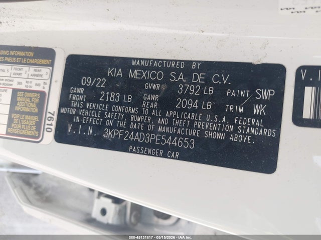 KIA Forte Lxs 2023 3KPF24AD3PE544653 Image 9