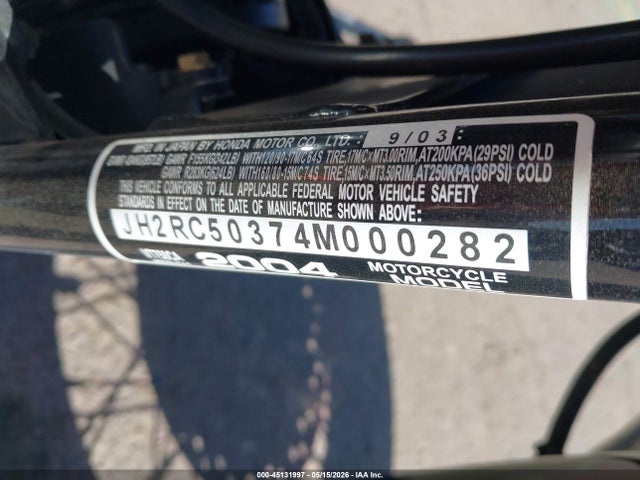 Продажа на аукционе авто 2004 Honda Vt750 Ca, vin: JH2RC50374M000282, номер лота: 45131997