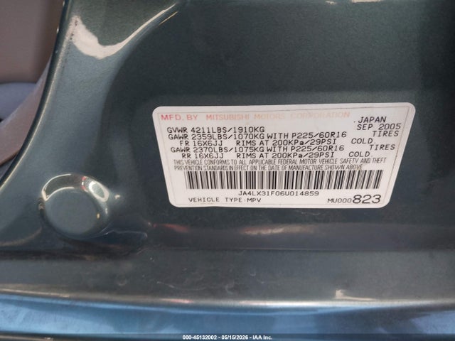 Продаж на аукціоні авто 2006 Mitsubishi Outlander Ls, vin: JA4LX31F06U014859, номер лоту: 45132002