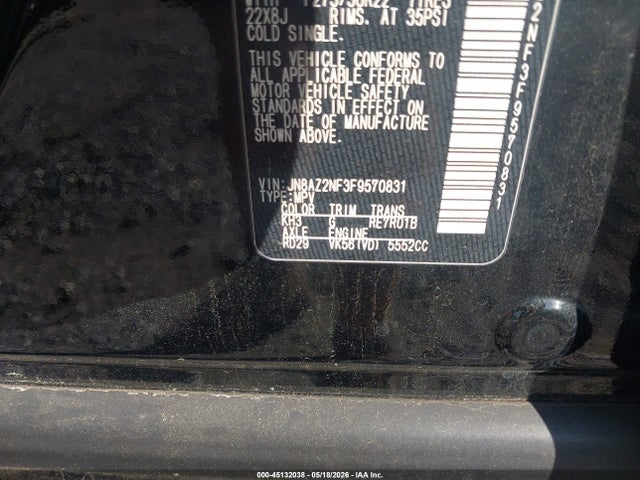 Продаж на аукціоні авто 2015 Infiniti Qx80, vin: JN8AZ2NF3F9570831, номер лоту: 45132038