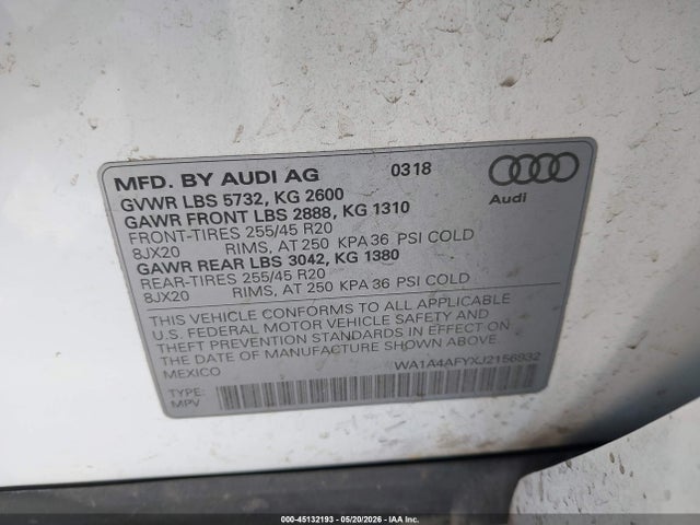 Audi Sq5 3.0t Premium Plus 2018 WA1A4AFYXJ2156932 Image 9