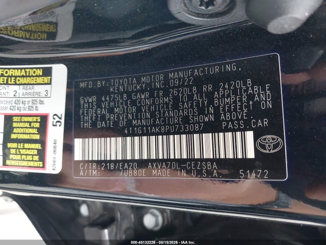 Toyota CAMRY SE 2023 4T1G11AK8PU733087 Image 9