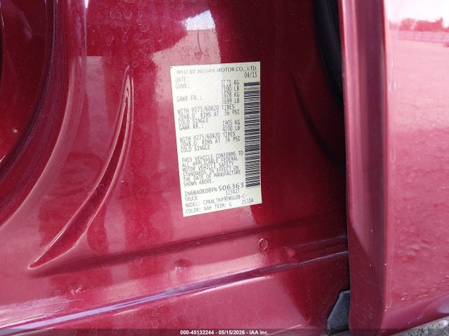 Продажа на аукционе авто 2015 Nissan Titan Sv, vin: 1N6BA0ED8FN506363, номер лота: 45132244