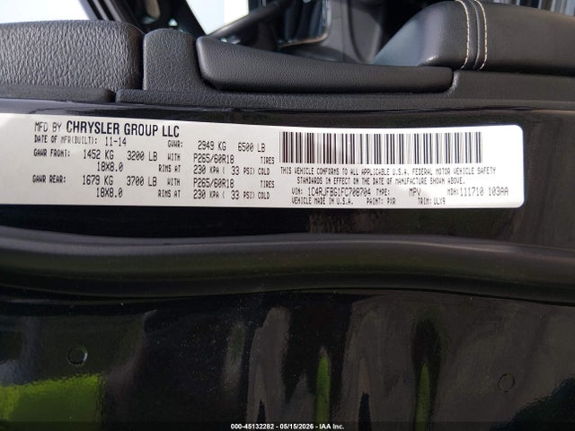 45132282 :رقم المزاد ، 1C4RJFBG1FC708704 vin ، 2015 Jeep Grand Cherokee Limited مزاد بيع