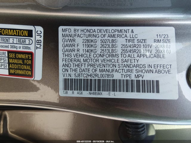 Продажа на аукционе авто 2024 Acura Rdx A-spec Package, vin: 5J8TC2H62RL007859, номер лота: 45132338