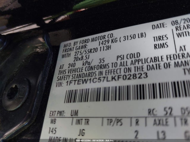 1FTEW1C57LKF02823 Ford F-150 Xl