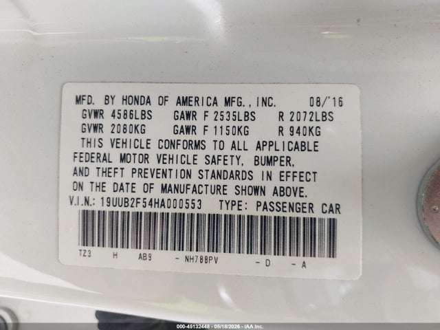 Продаж на аукціоні авто 2017 Acura Tlx Technology Package, vin: 19UUB2F54HA000553, номер лоту: 45132448