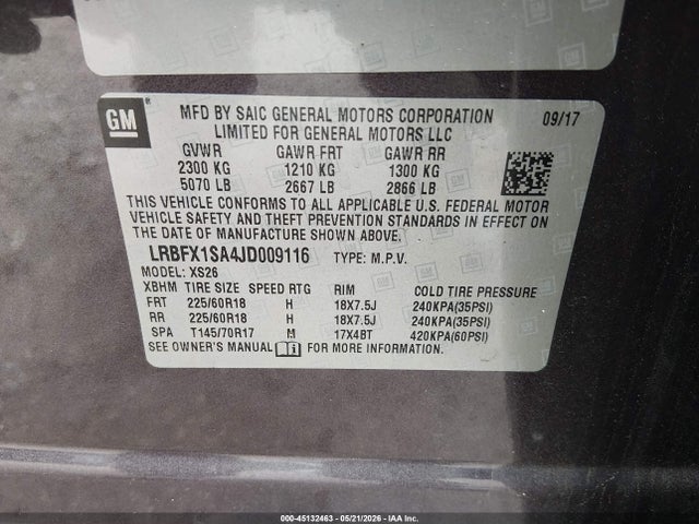 Aukcja sprzedaży 2018 Buick Envision Essence, vin: LRBFX1SA4JD009116, numer aukcji: 45132463