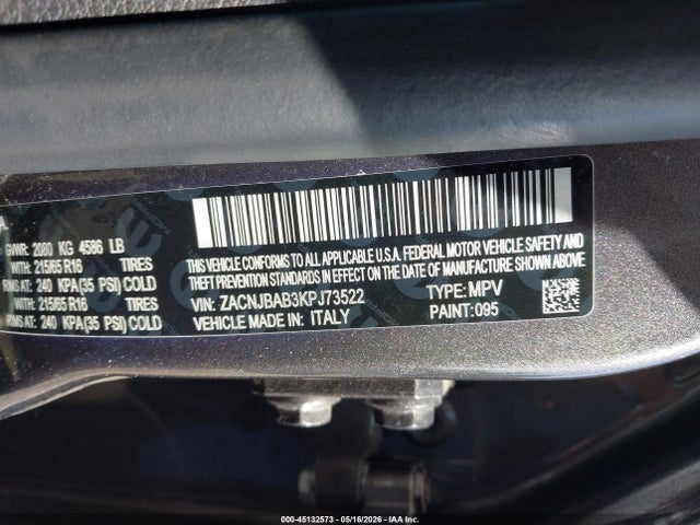 Продаж на аукціоні авто 2019 Jeep Renegade Sport 4x4, vin: ZACNJBAB3KPJ73522, номер лоту: 45132573