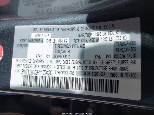 3MYDLBYV3HY172420 Toyota YARIS IA