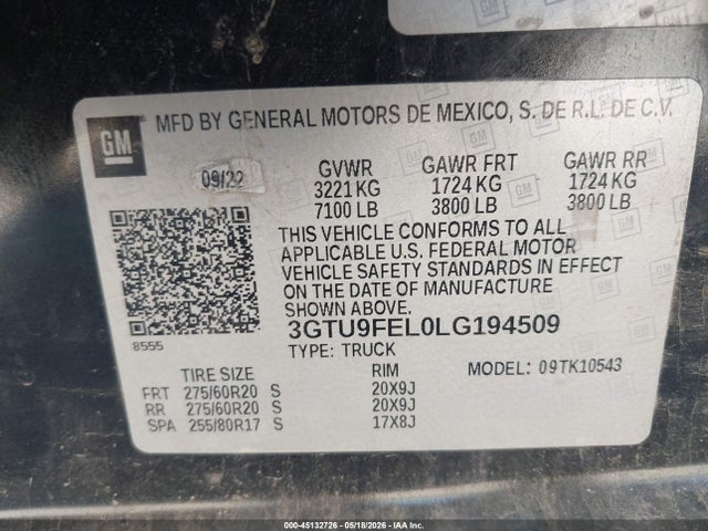 Продажа на аукционе авто 2020 Gmc Sierra 1500 4wd  Short Box Denali, vin: 3GTU9FEL0LG194509, номер лота: 45132726