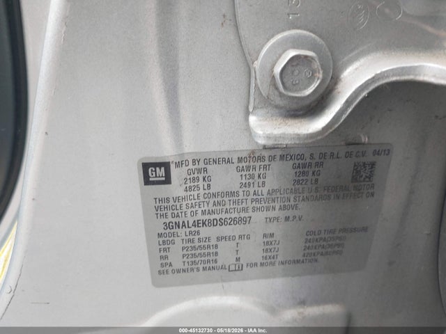Продажа на аукционе авто 2013 Chevrolet Captiva Sport Ltz, vin: 3GNAL4EK8DS626897, номер лота: 45132730