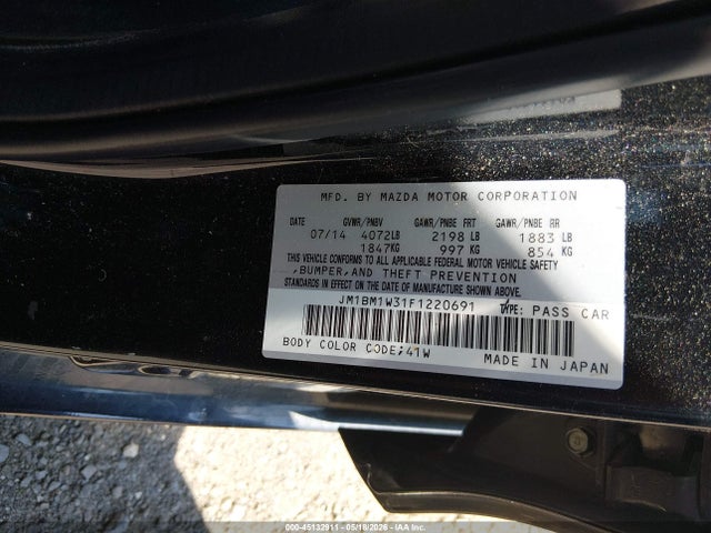 45132911 :رقم المزاد ، JM1BM1W31F1220691 vin ، 2015 Mazda Mazda3 S Grand Touring مزاد بيع