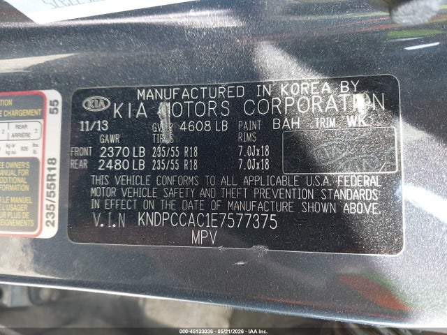 Aukcja sprzedaży 2014 Kia Sportage Ex, vin: KNDPCCAC1E7577375, numer aukcji: 45133036