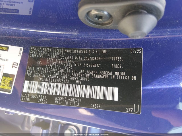 Продаж на аукціоні авто 2025 Toyota Corolla Cross Hybrid Se, vin: 7MUFBABGXSV076173, номер лоту: 45133142