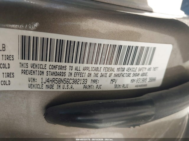 Aukcja sprzedaży 2006 Jeep Grand Cherokee Limited, vin: 1J4HR58N56C302133, numer aukcji: 45133175
