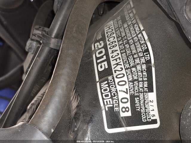 2015 Honda Gl1800 B მანქანა იყიდება აუქციონზე, vin: JH2SC6843FK200708, აუქციონის ნომერი: 45133266