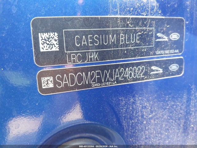 Aukcja sprzedaży 2018 Jaguar F-pace S, vin: SADCM2FVXJA246022, numer aukcji: 45133354