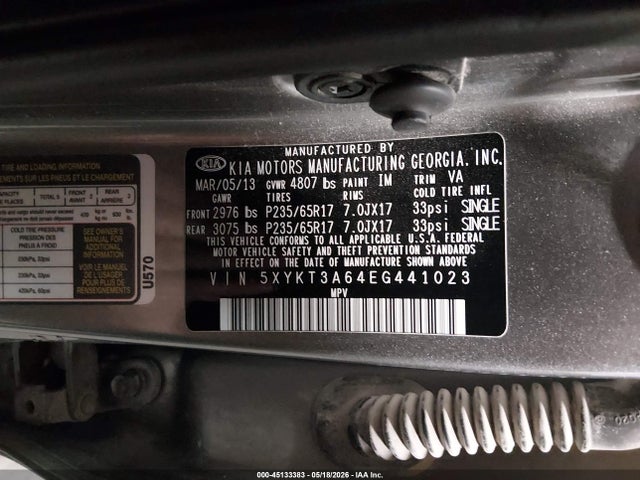 Aukcja sprzedaży 2014 Kia Sorento Lx, vin: 5XYKT3A64EG441023, numer aukcji: 45133383