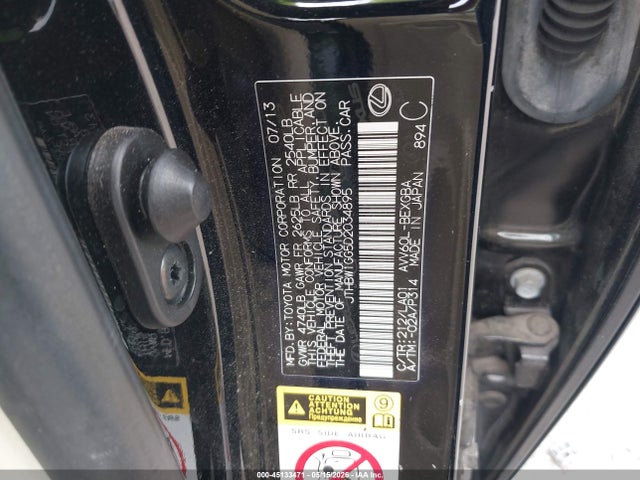 Aukcja sprzedaży 2013 Lexus Es 300h, vin: JTHBW1GG5D2034895, numer aukcji: 45133471