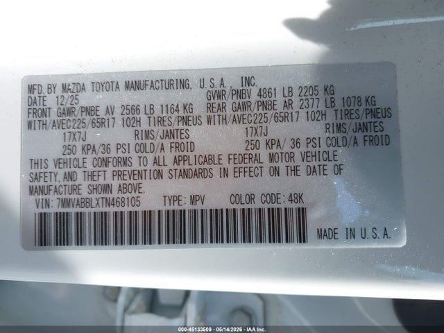 Aukcja sprzedaży 2026 Mazda Cx-50 2.5 S Preferred, vin: 7MMVABBLXTN468105, numer aukcji: 45133509