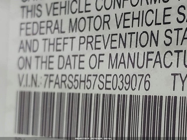 7FARS5H57SE039076 Honda Cr-v Hybrid Sport