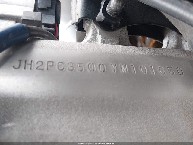 2000 Honda Cbr600 F4 მანქანა იყიდება აუქციონზე, vin: JH2PC3500YM101650, აუქციონის ნომერი: 45133537