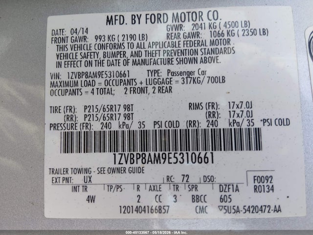 1ZVBP8AM9E5310661 Ford Mustang V6 Premium