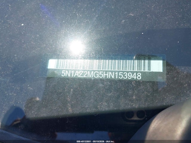 45133581 :رقم المزاد ، 5N1AZ2MG5HN153948 vin ، 2017 Nissan Murano S مزاد بيع
