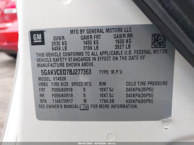 Продаж на аукціоні авто 2011 Buick Enclave 2xl, vin: 5GAKVCED7BJ277363, номер лоту: 45133624