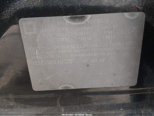 Продаж на аукціоні авто 2014 Chevrolet Sonic Lt Auto, vin: 1G1JC5SH9E4171320, номер лоту: 45133641