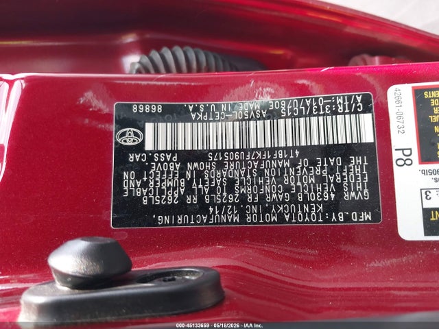 45133659 :رقم المزاد ، 4T1BF1FK7FU905175 vin ، 2015 Toyota Camry Xse مزاد بيع