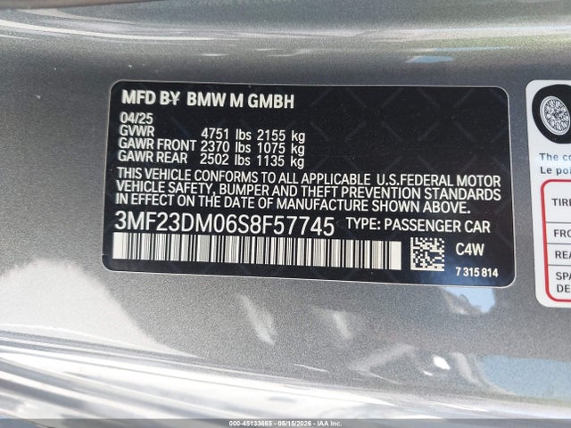 BMW M2 2025 3MF23DM06S8F57745 Image 9