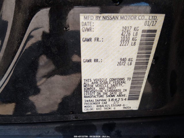 Nissan Altima 2.5 Sl 2017 1N4AL3AP4HC184254 Image 9