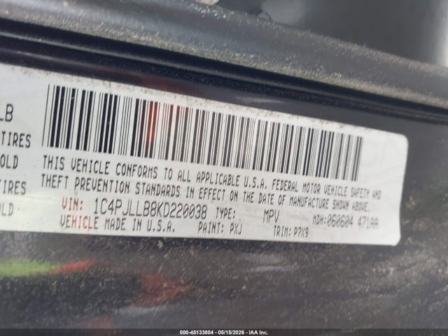 2019 Jeep Cherokee Latitude Plus Fwd მანქანა იყიდება აუქციონზე, vin: 1C4PJLLB8KD220038, აუქციონის ნომერი: 45133804