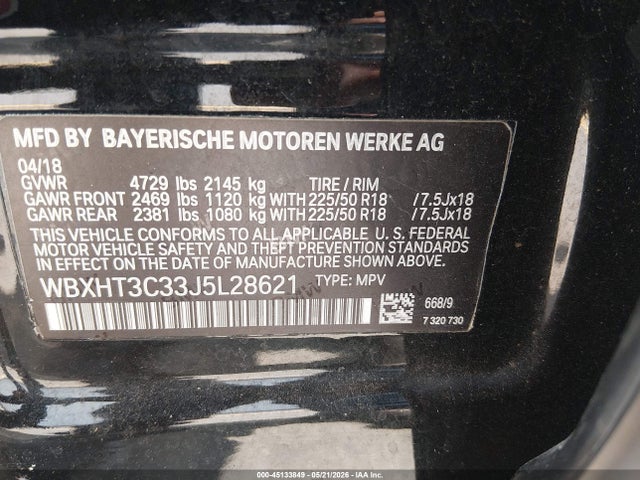 2018 Bmw X1 Xdrive28i მანქანა იყიდება აუქციონზე, vin: WBXHT3C33J5L28621, აუქციონის ნომერი: 45133849