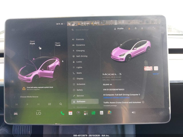 Aukcja sprzedaży 2022 Tesla Model 3 Long Range Dual Motor All-wheel Drive, vin: 5YJ3E1EB0NF169121, numer aukcji: 45133879