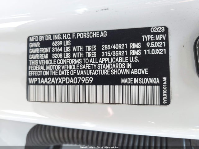 WP1AA2AYXPDA07959 Porsche Cayenne Platinum Edition