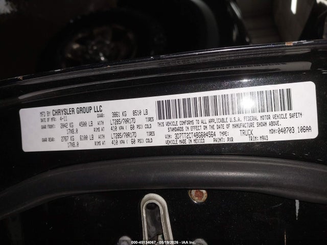 2011 Ram Ram 2500 Power Wagon მანქანა იყიდება აუქციონზე, vin: 3D7TT2CT4BG604564, აუქციონის ნომერი: 45134067