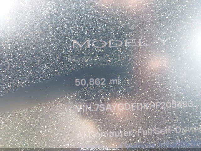 45134137 :رقم المزاد ، 7SAYGDEDXRF205893 vin ، 2024 Tesla Model Y Long Range Single Motor Rear-wheel Drive/rwd مزاد بيع