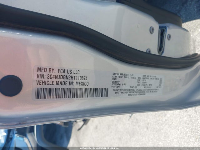 45134154 :رقم المزاد ، 3C4NJDBN2RT110874 vin ، 2024 Jeep Compass Latitude 4x4 مزاد بيع