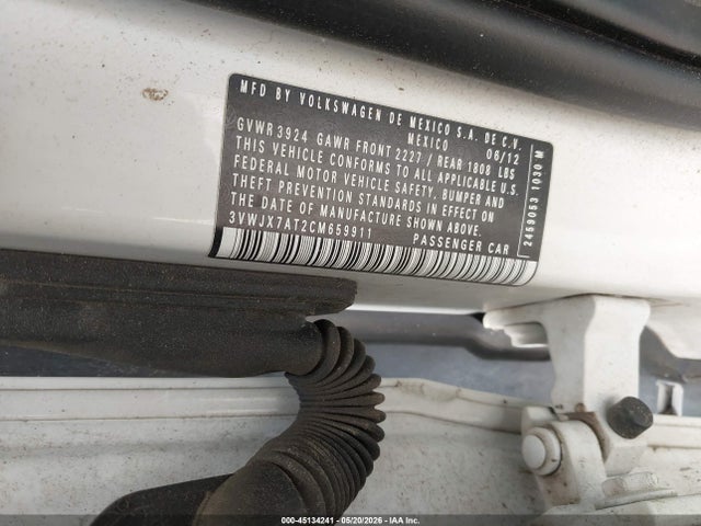 Aukcja sprzedaży 2012 Volkswagen Beetle 2.5l, vin: 3VWJX7AT2CM659911, numer aukcji: 45134241