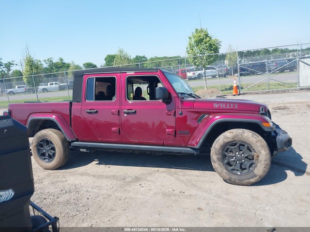 Auction sale of the 2021 Jeep Gladiator Willys 4x4, vin: 1C6HJTAGXML584366, lot number: 45134344